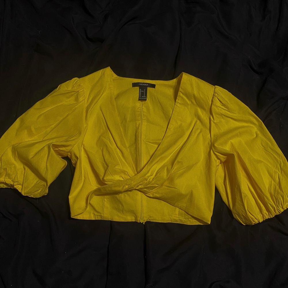Yellow Twist Crop Top Sz S